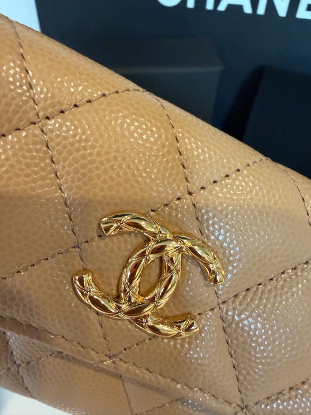 CHANEL Quilted Caviar Leather Wallet in Tan  CC 2026 ⭐️latest collection ❤️‍🔥 - Picture 14 of 14